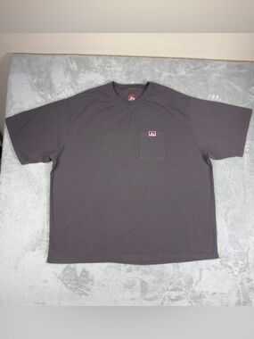 Ben Davis Shirt Mens Size 3XL Gray Faded Wash Short Sleeve Pocket Tee Cotton